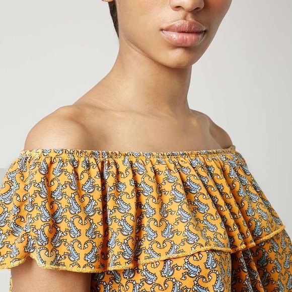 topshop | paisley pattern, off the shoulder top - Picture 5 of 13